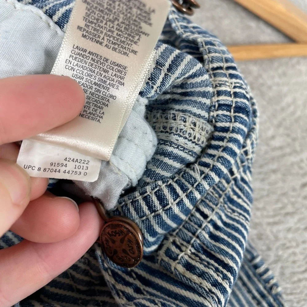 OshKosh Bgosh Hickory Stripe Overalls Kids 18M Blue Railroad Denim
